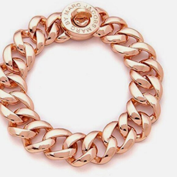 New Marc by Marc Jacobs Rose Gold Bracelet Dust Bag Metal Link Luxury - Picture 9 of 9
